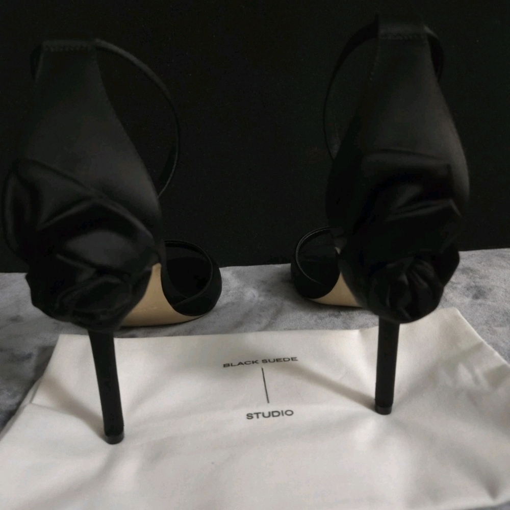 Black Suede Studio Josey Satin Heels EU 41 US 11 - Picture 5 of 10
